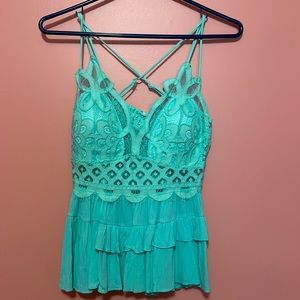 Zenana Teal Spaghetti Strap Top.